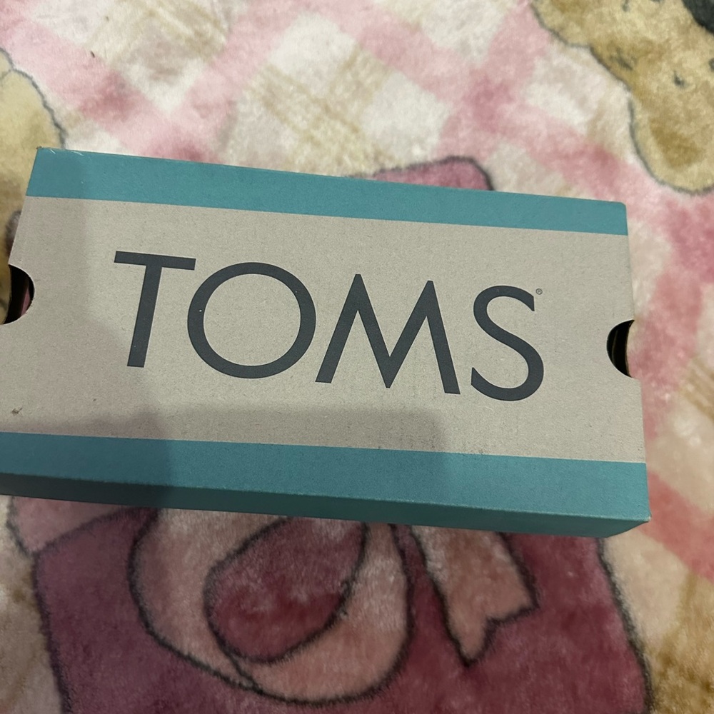 TOMS Teal and Beige Shoe Box